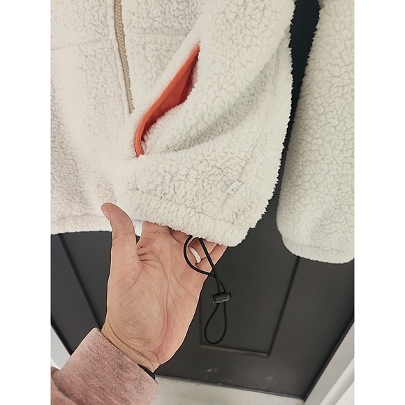 Zelos Sherpa Full Zip Jacket, Size M, Ivory, Super Soft & Cozy Comfy - Picture 3 of 6